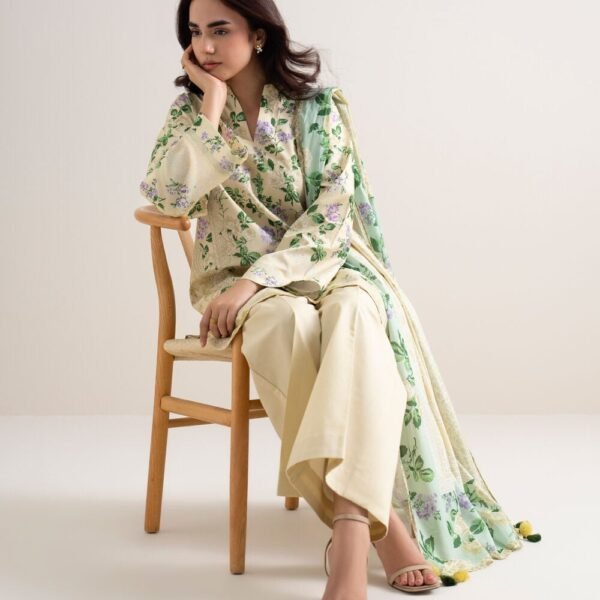 2 PC Unstitched Digital Printed Lawn Suit - Daytox Edit